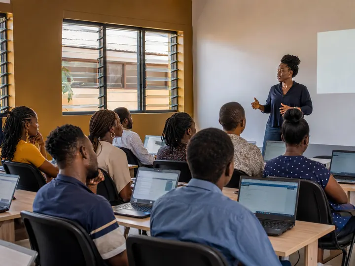 Illustrative Lagos digital skills classroom in session