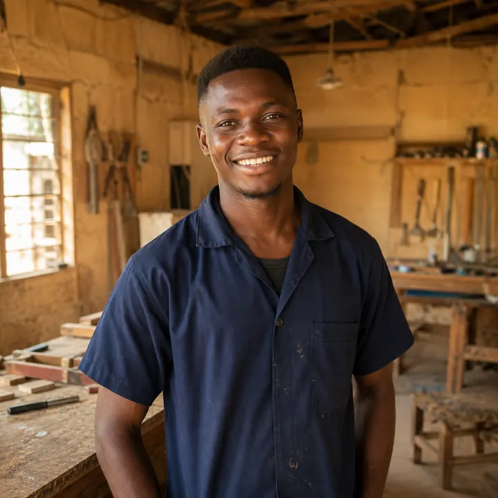 Illustrative environmental portrait of a Nigerian trainee