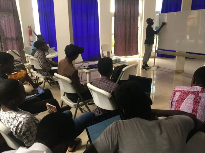Learners taking part in a SkillUp Africa classroom session